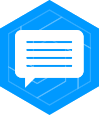 Blue Hexagon communication icon